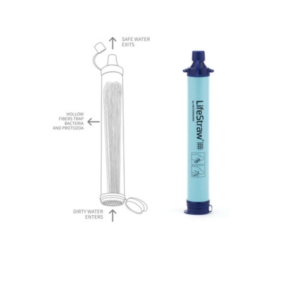 Lifestraw Personal Water Filter for Travel, Hiking, Camping and Survival - Blue