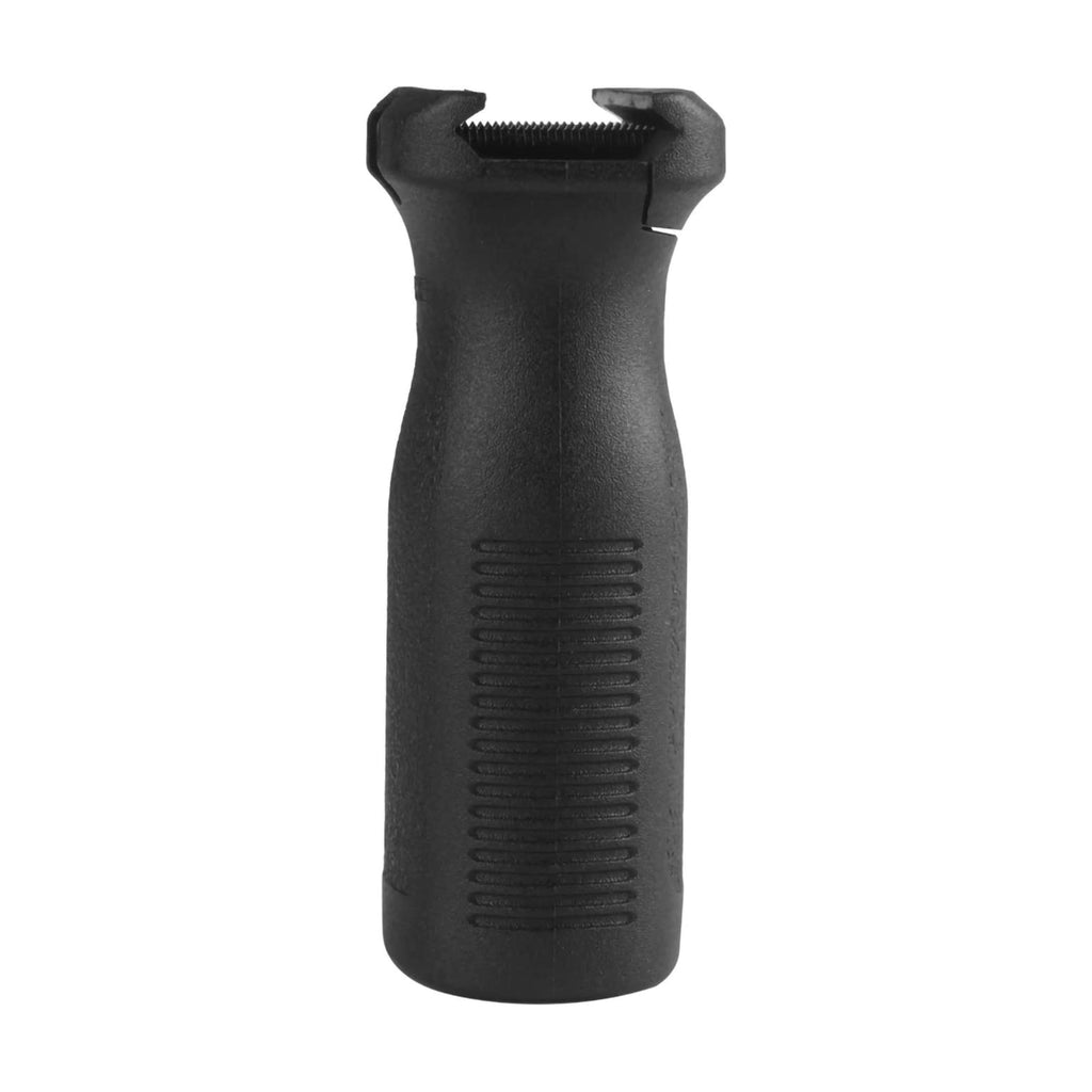 Side profile of the black Magpul Vertical Grip handle mounted on a 20mm Picatinny rail for FSC Umarex gear.