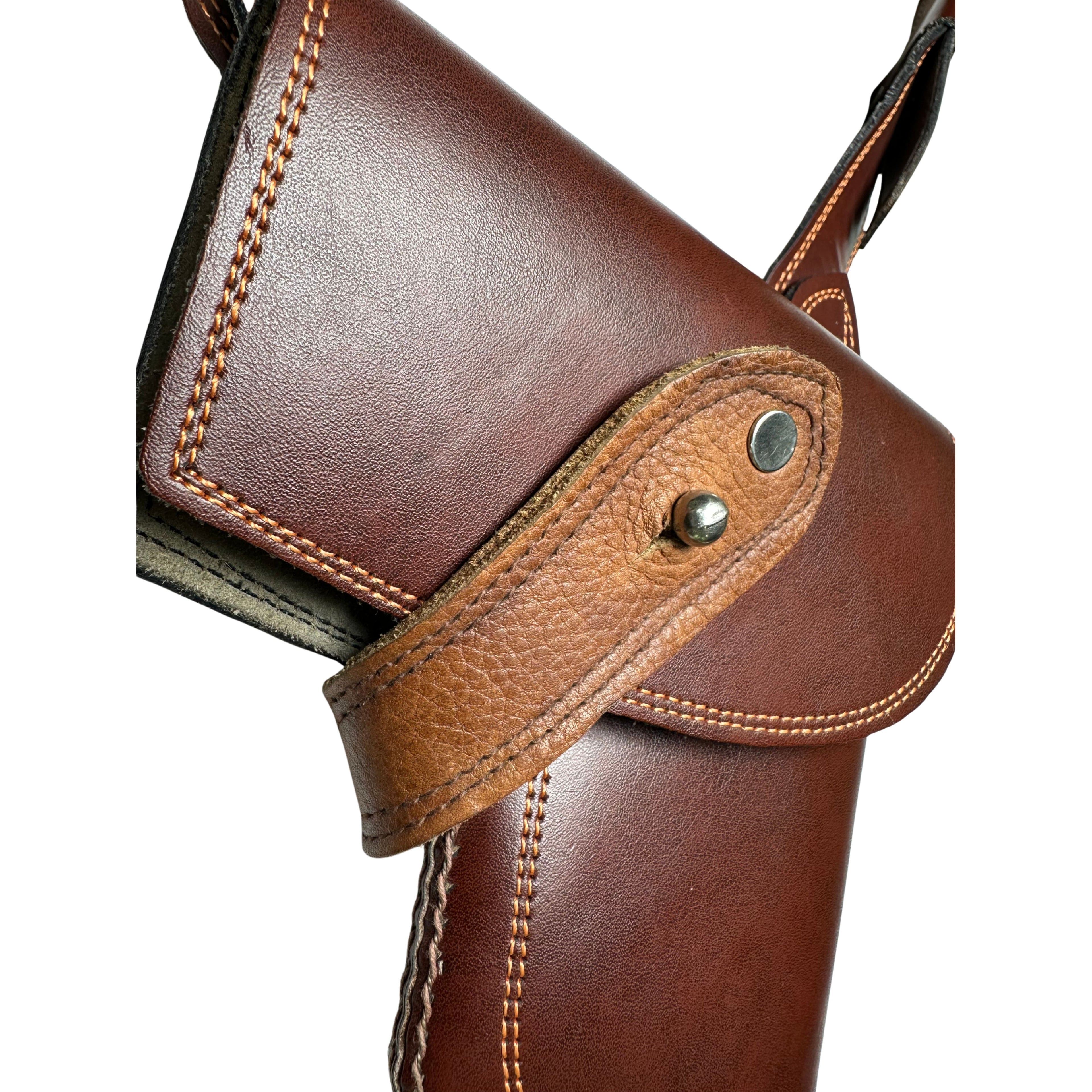 Premium Handcrafted Pure Leather Quick Tactical Side Case for .30 Br 9mm 45 cal Pstl