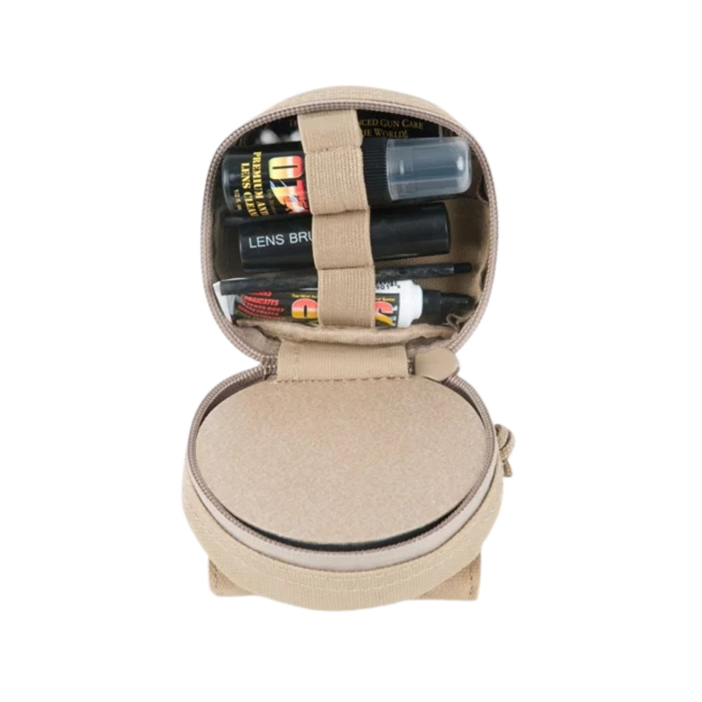 Side view of the Otis Tactical System soft pack cleaning kit for M4 and M16 rifles in a compact black zippered case.