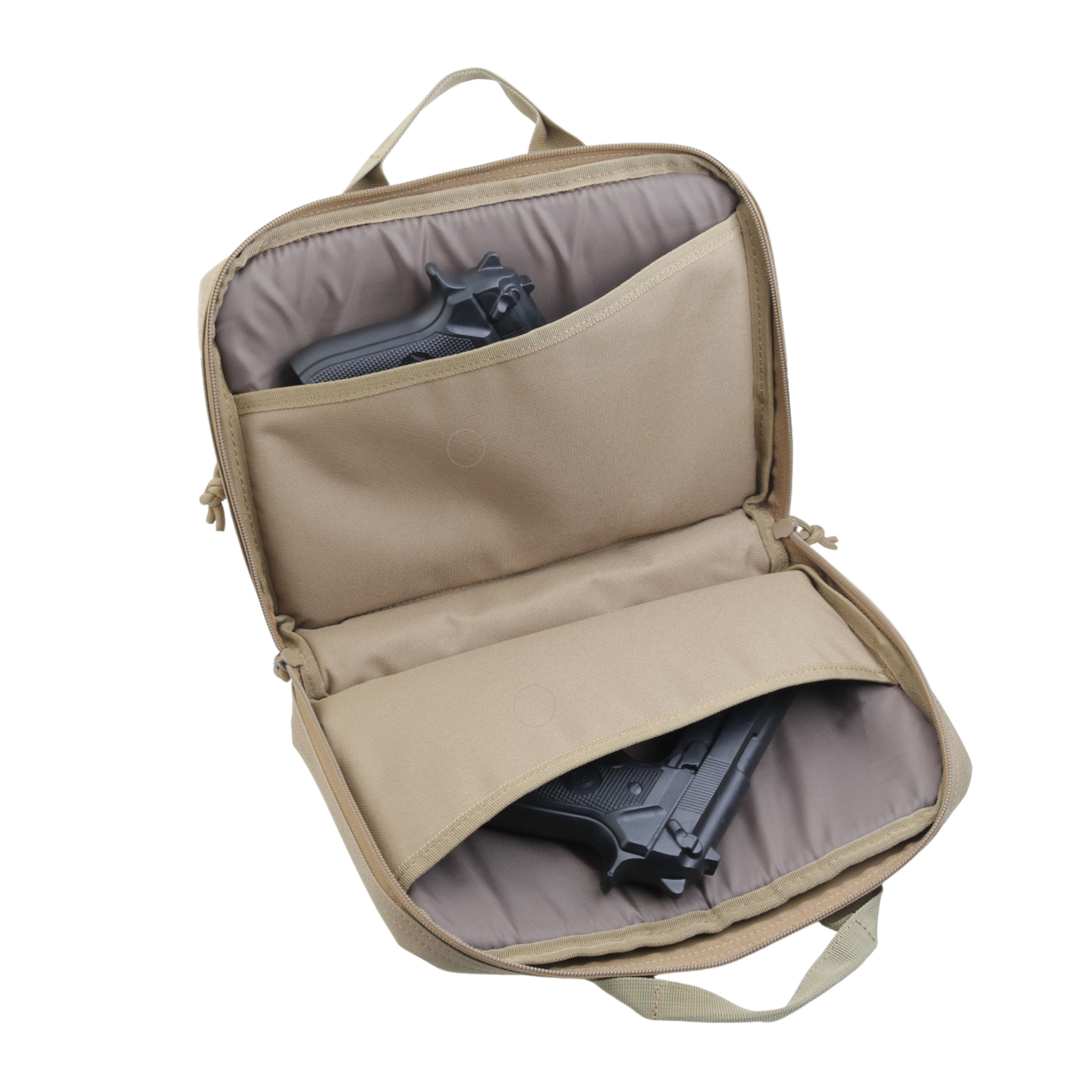 Professional Tactical Pistol Case with Integrated Magazine Pouches for Secure Range Hardware