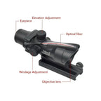 Trijicon ACOG 4x32 Red Chevron Reticle Dual Illuminated Rugged Combat Tactical Scope.