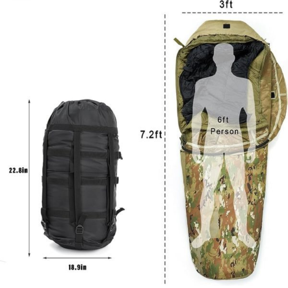 Authentic USGI Military 3-Bag Modular Sleep System Surplus for All-Weather Field Survival