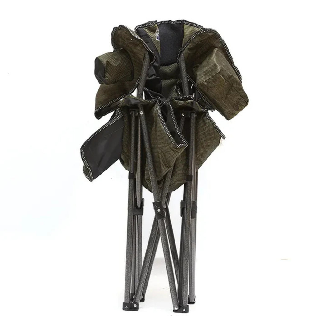Campmaster Expedition Deluxe Camping Chair with Tactical Side Pocket in Olive Green