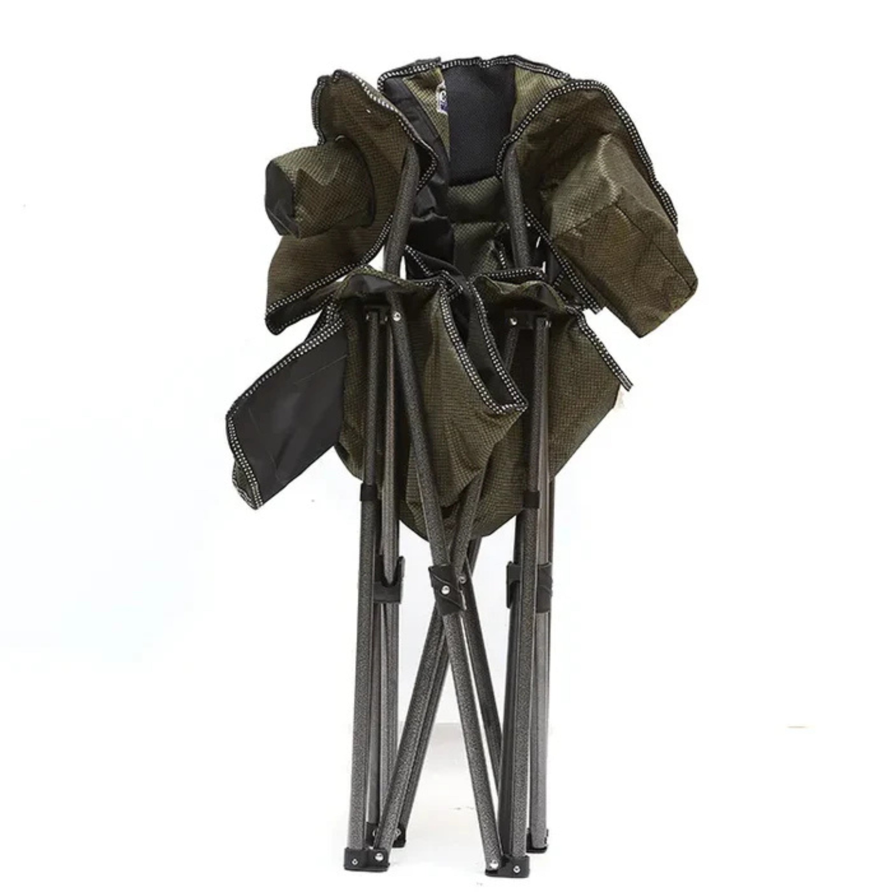 Campmaster Expedition Deluxe Camping Chair with Tactical Side Pocket in Olive Green