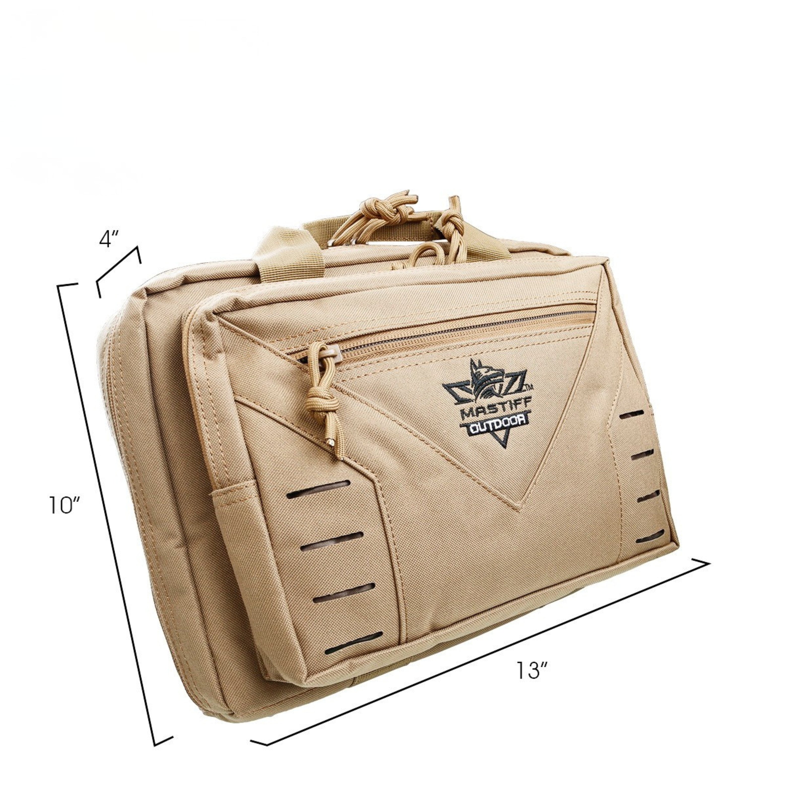 Professional Tactical Pistol Case with Integrated Magazine Pouches for Secure Range Hardware