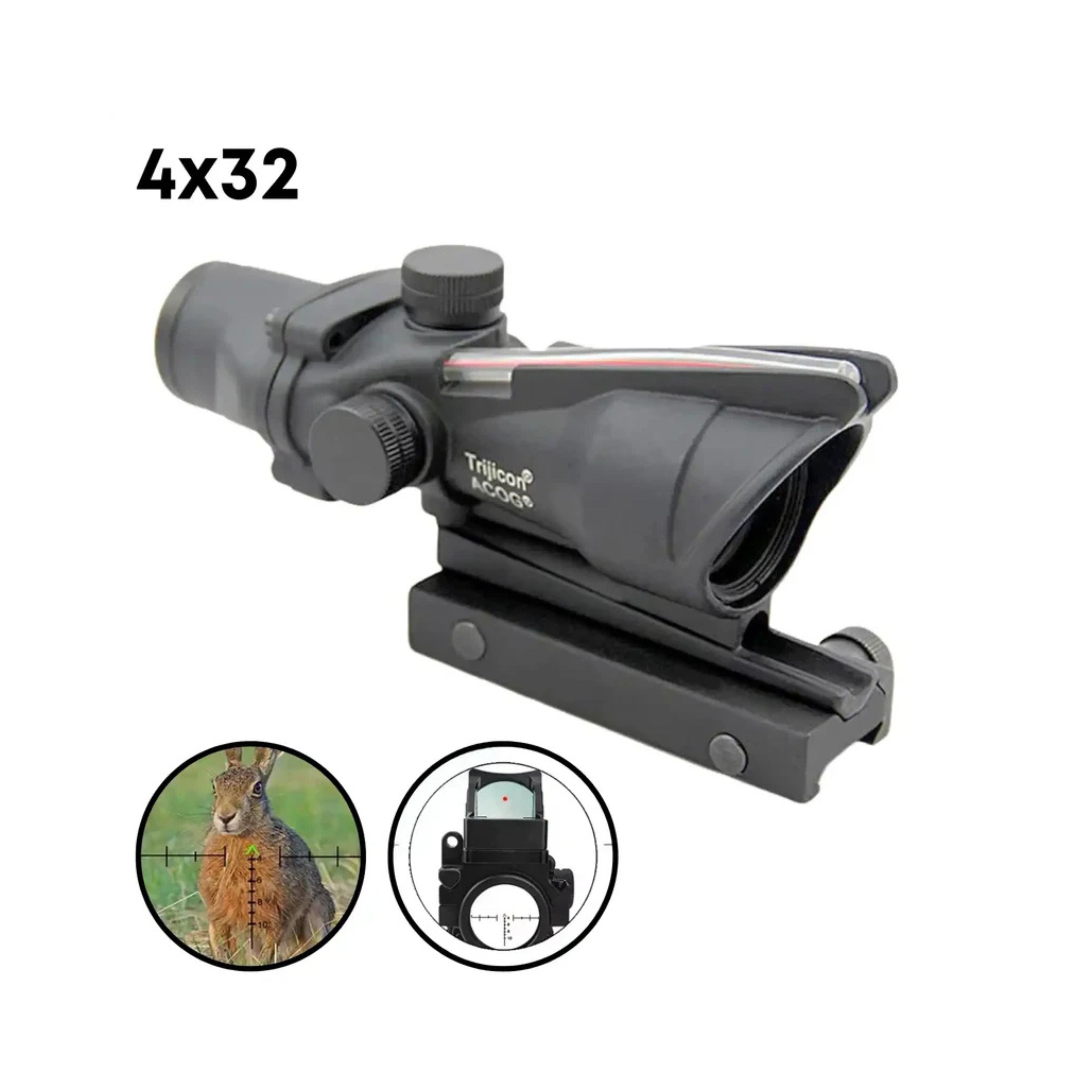 Trijicon ACOG 4x32 Red Chevron Reticle Dual Illuminated Rugged Combat Tactical Scope.