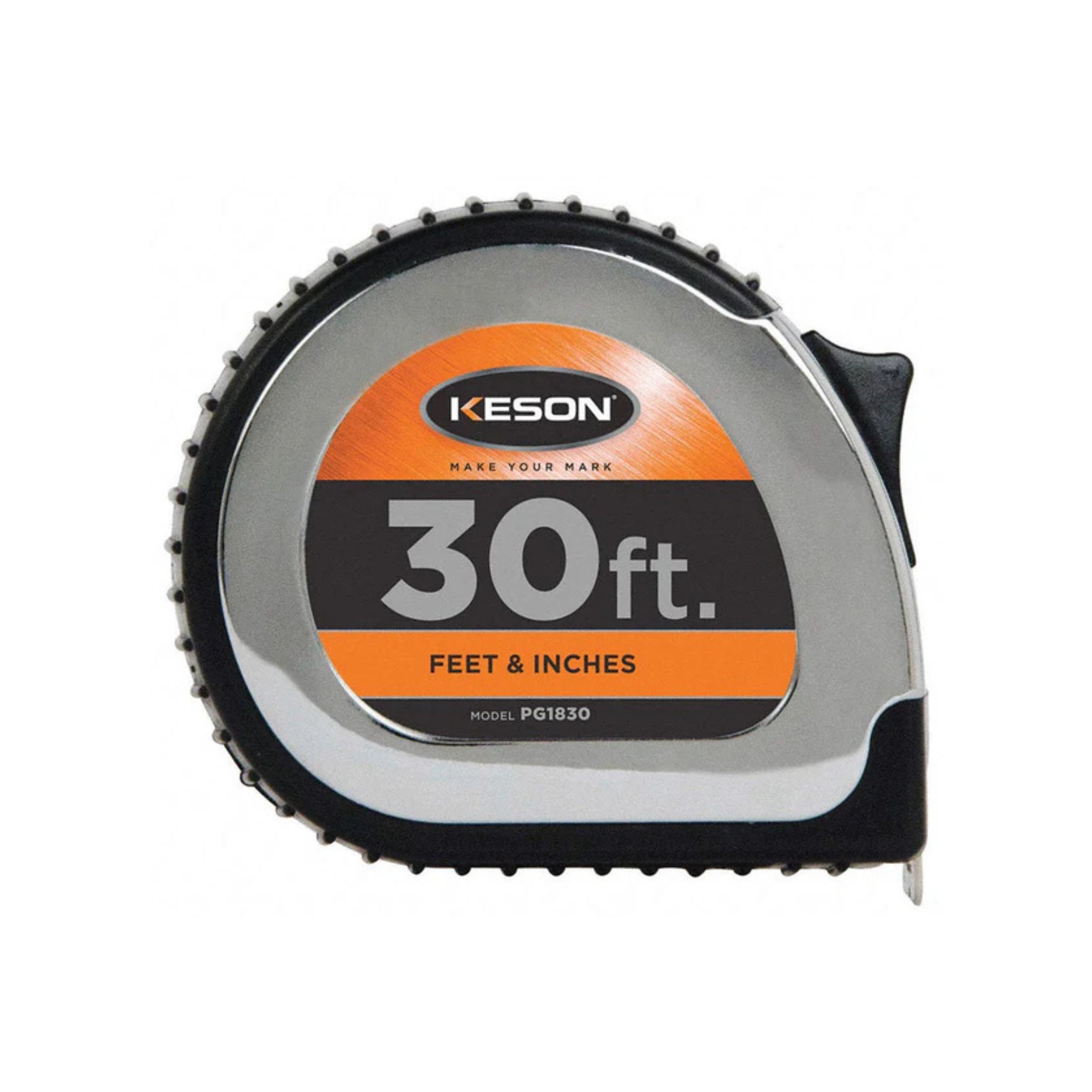 Kesson 30 Feet Chrome Finish Compact Measuring Tape with High Visibility Markings