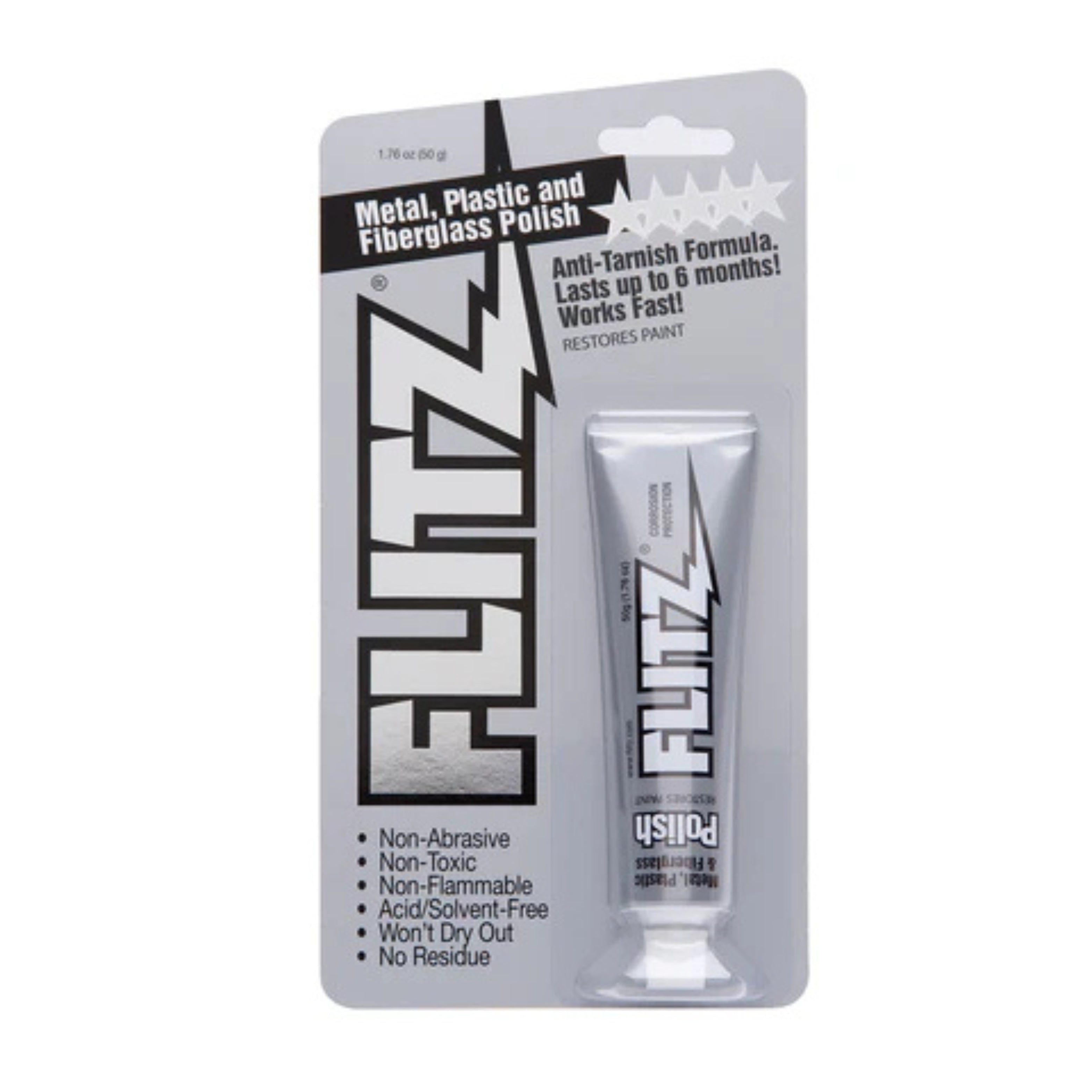 Flitz Multi-Purpose Paste Polish 1.76oz Tube for Hardware Restoration and Surface Protection